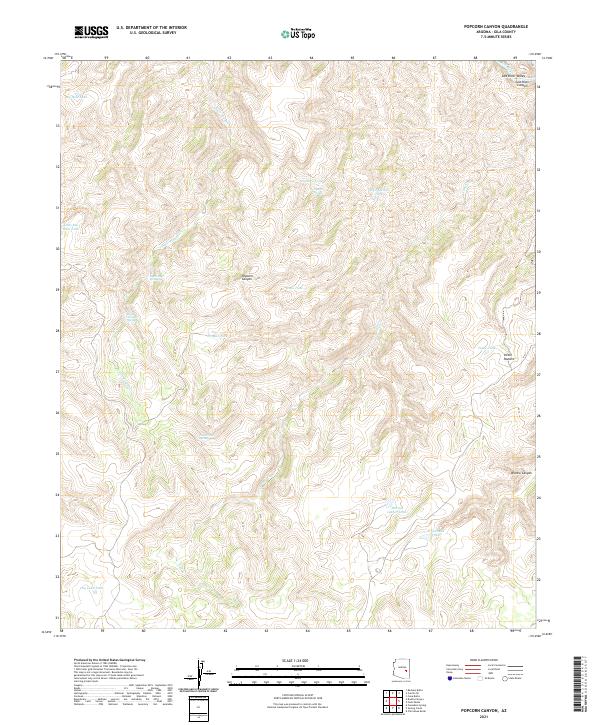 Popcorn Canyon, AZ — USGS 7.5-minute topo (2021)