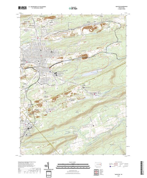 Hazleton, PA — USGS 7.5-minute topo (2023)