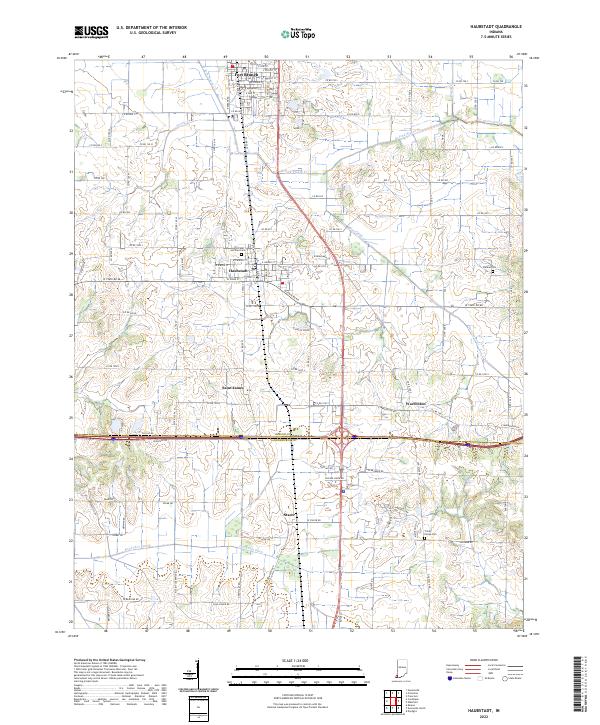 Haubstadt, IN — USGS 7.5-minute topo (2022)