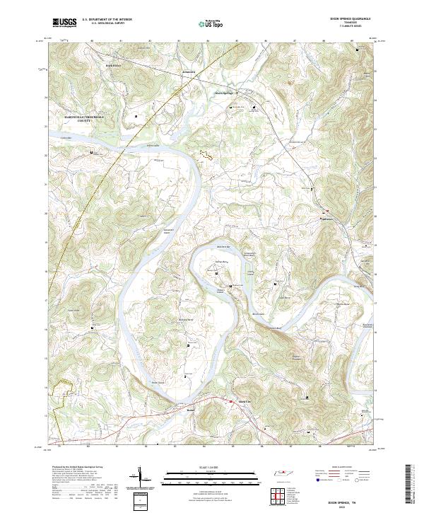 Dixon Springs, TN — USGS 7.5-minute topo (2022)