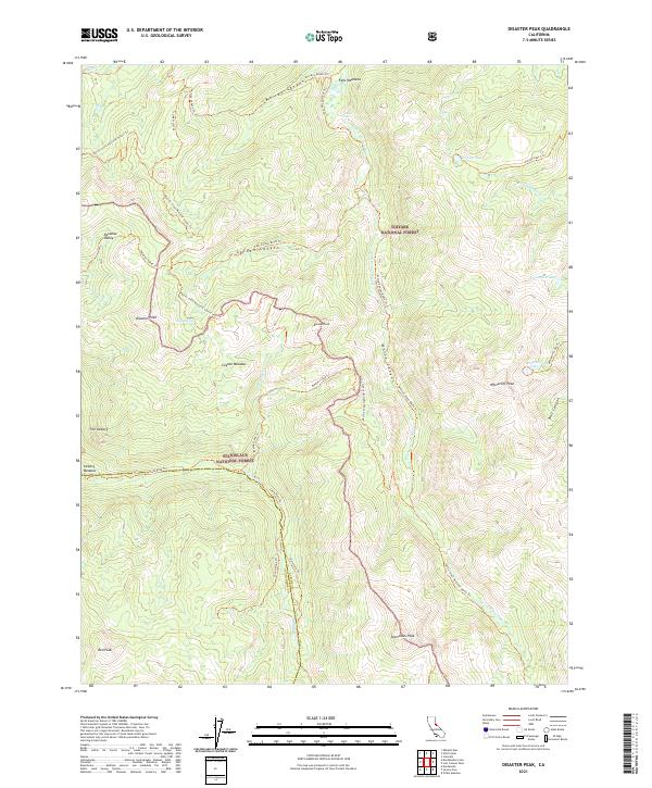 Disaster Peak, CA — USGS 7.5-minute topo (2021)