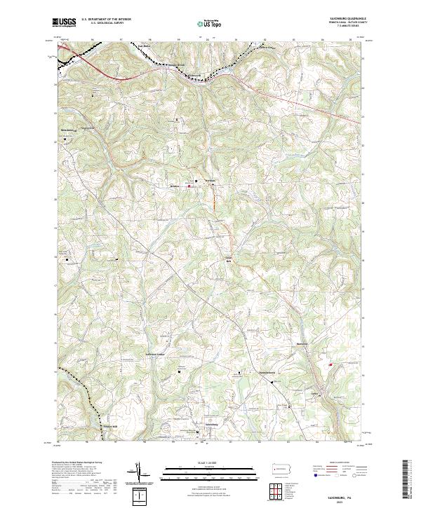 Saxonburg, PA — USGS 7.5-minute topo (2023)