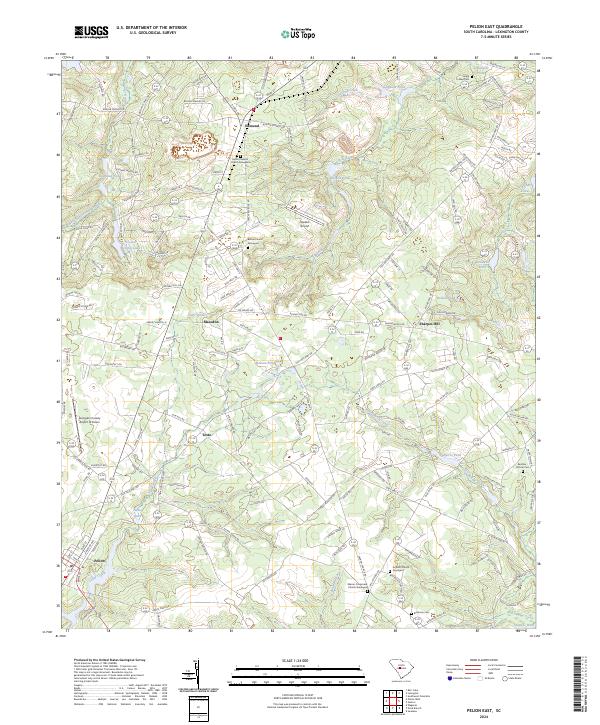Pelion East, SC — USGS 7.5-minute topo (2024)