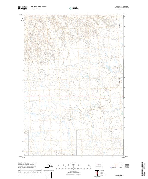 Bedners Dam, SD — USGS 7.5-minute topo (2021)