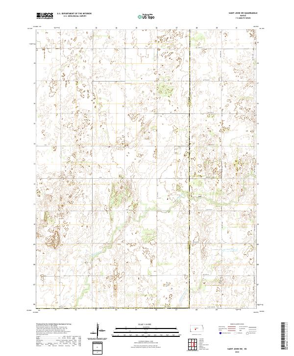 Saint John SW, KS — USGS 7.5-minute topo (2022)