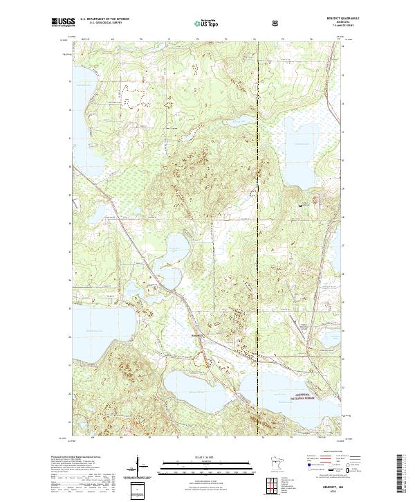 Benedict, MN — USGS 7.5-minute topo (2022)