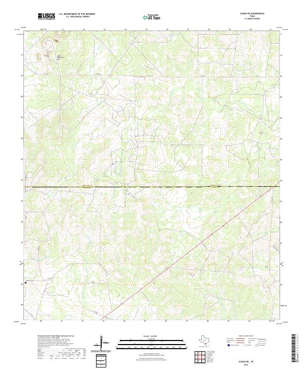 Clegg SW, TX — USGS 7.5-minute topo (2022)