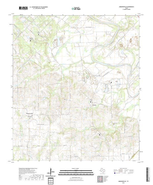 Ammannsville, TX — USGS 7.5-minute topo (2022)