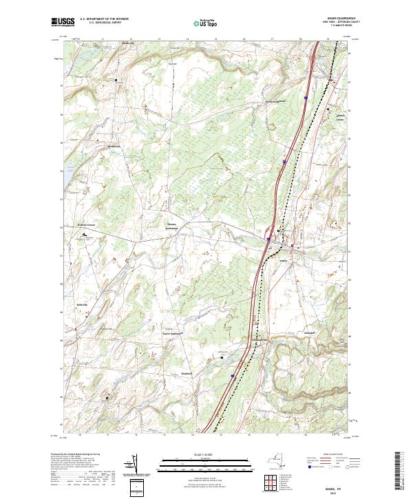 Adams, NY — USGS 7.5-minute topo (2023)