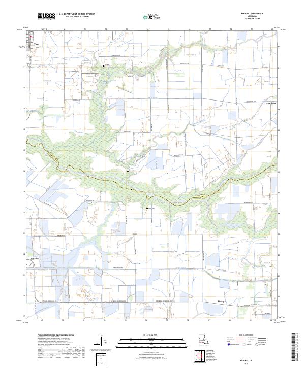 Wright, LA — USGS 7.5-minute topo (2024)