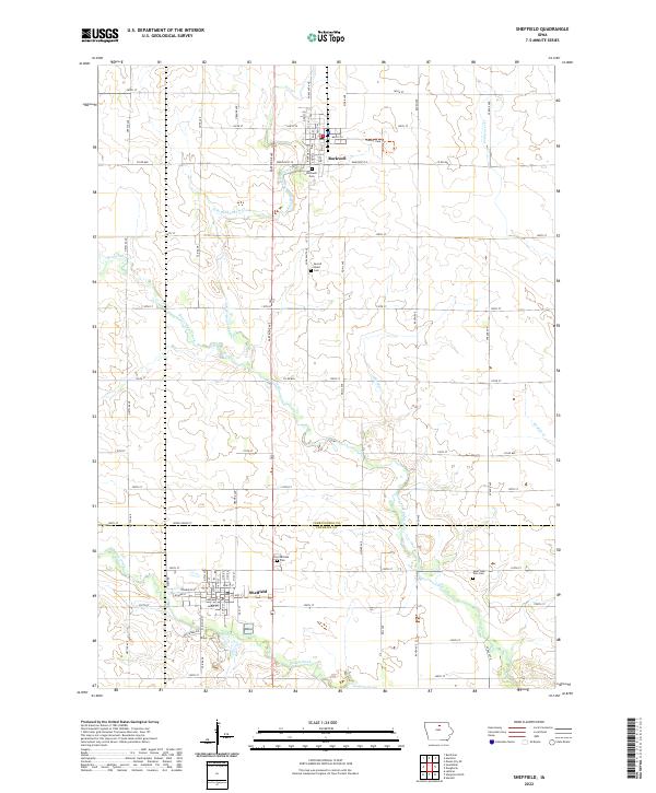 Sheffield, IA — USGS 7.5-minute topo (2022)