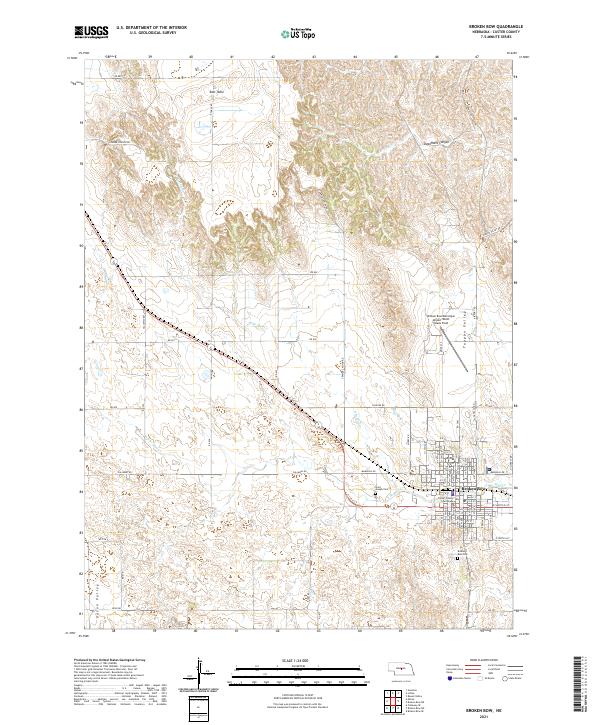Broken Bow, NE — USGS 7.5-minute topo (2021)
