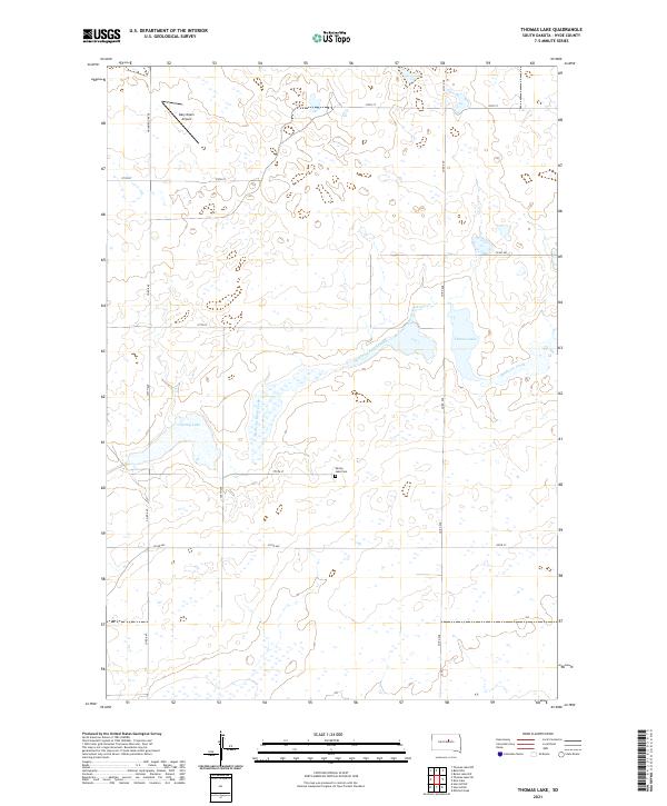 Thomas Lake, SD — USGS 7.5-minute topo (2021)