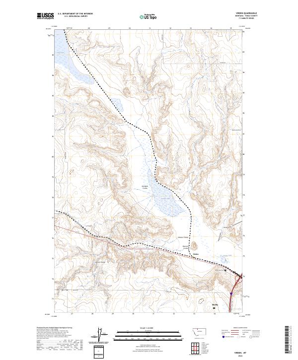 Virden, MT — USGS 7.5-minute topo (2024)