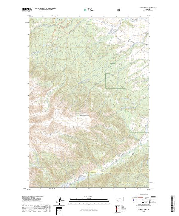 Emerald Lake, MT — USGS 7.5-minute topo (2024)