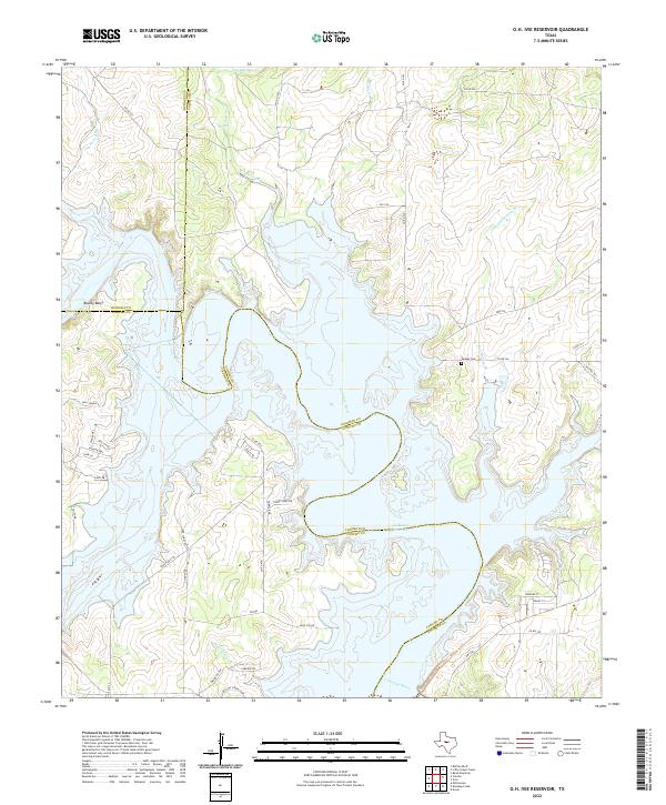 O.H. Ivie Reservoir, TX — USGS 7.5-minute topo (2022)