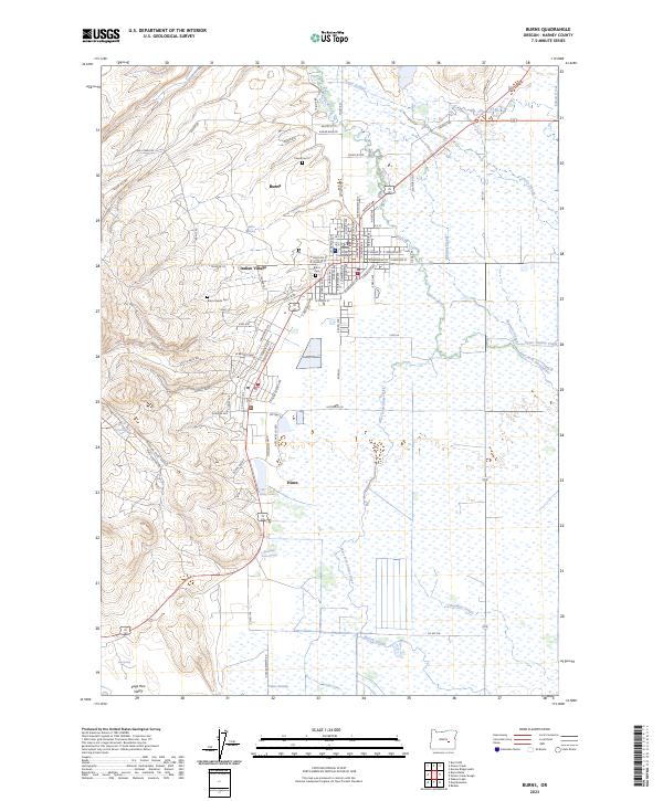 Burns, OR — USGS 7.5-minute topo (2023)