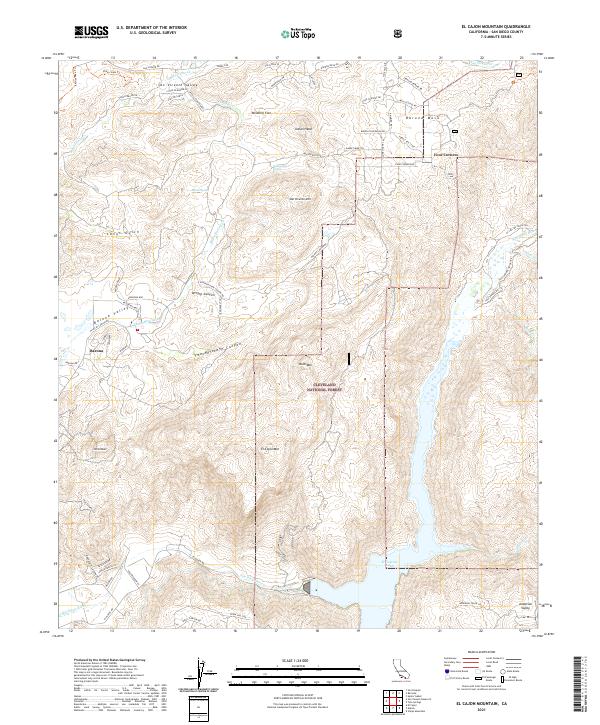 El Cajon Mountain, CA — USGS 7.5-minute topo (2021)
