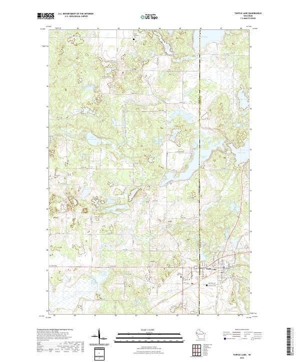 Turtle Lake, WI — USGS 7.5-minute topo (2022)