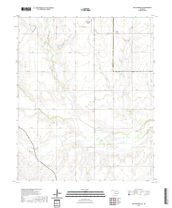 Chattanooga SW, OK — USGS 7.5-minute topo (2022)