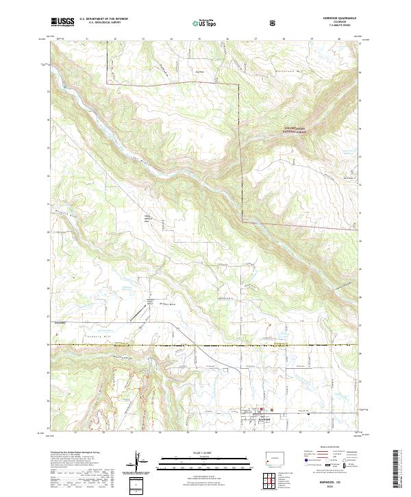 Norwood, CO — USGS 7.5-minute topo (2022)