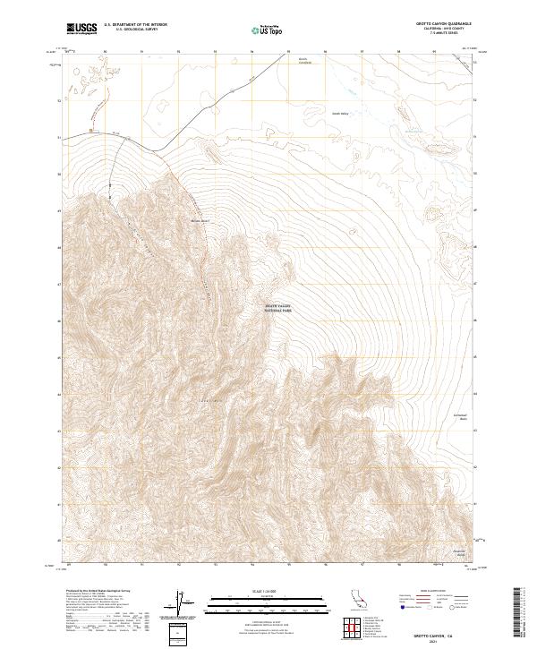 Grotto Canyon, CA — USGS 7.5-minute topo (2021)