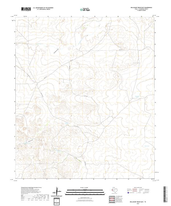 Dellahunt Draw East, TX — USGS 7.5-minute topo (2022)