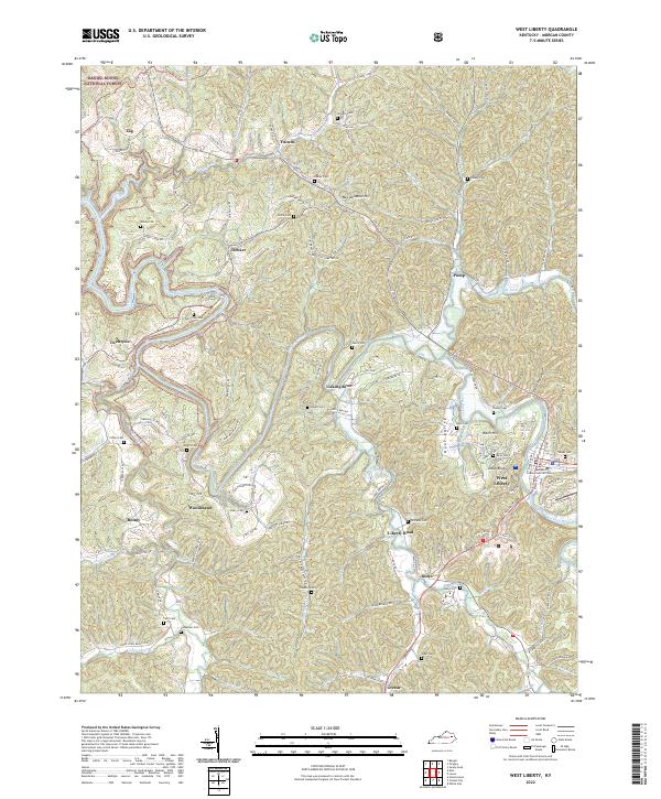 West Liberty, KY — USGS 7.5-minute topo (2022)