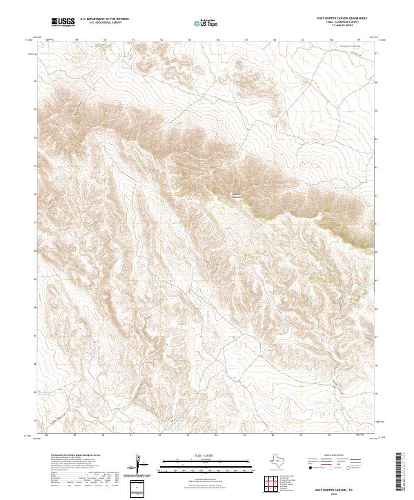 East Hunter Canyon, TX — USGS 7.5-minute topo (2022)