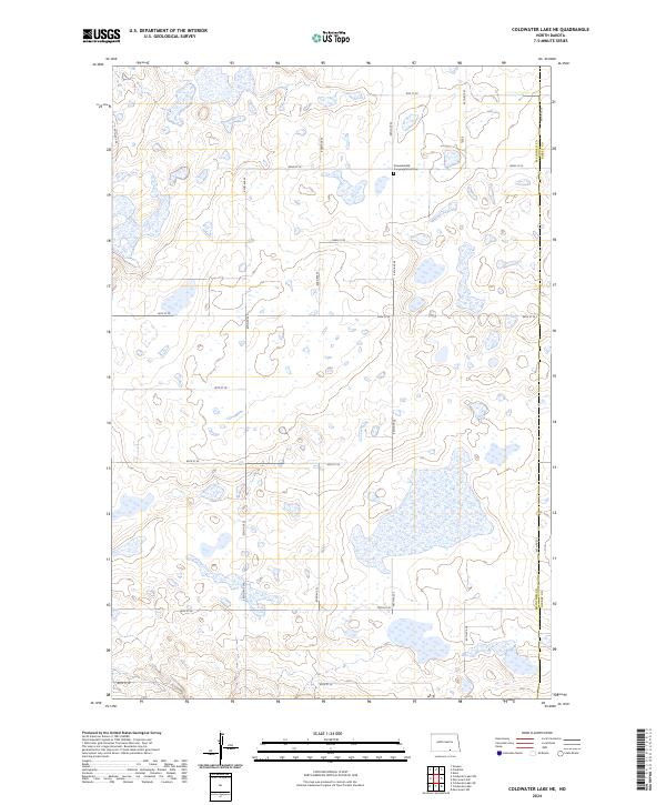 Coldwater Lake NE, ND — USGS 7.5-minute topo (2024)