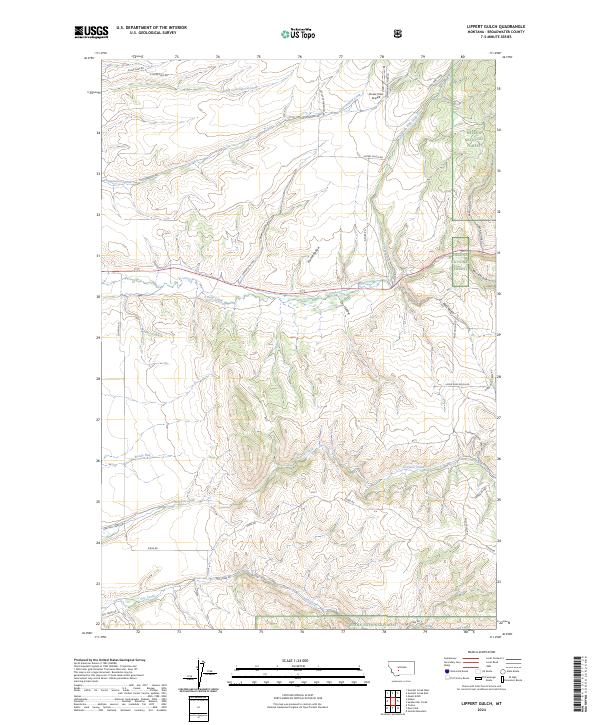 Lippert Gulch, MT — USGS 7.5-minute topo (2024)