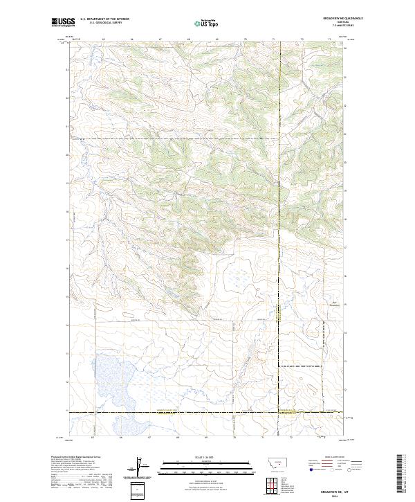 Broadview NE, MT — USGS 7.5-minute topo (2024)