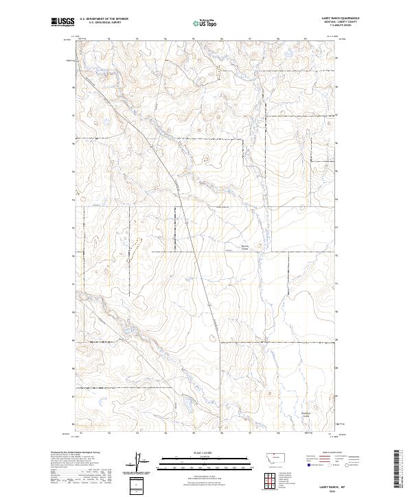 Lakey Ranch, MT — USGS 7.5-minute topo (2024)