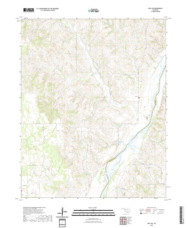 Roll NE, OK — USGS 7.5-minute topo (2022)