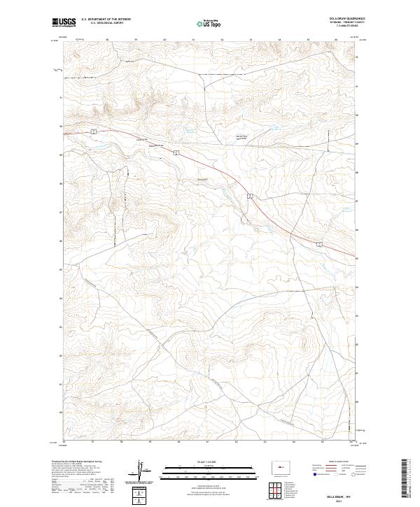 Ocla Draw, WY — USGS 7.5-minute topo (2021)
