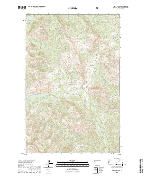 Pretty Prairie, MT — USGS 7.5-minute topo (2024)