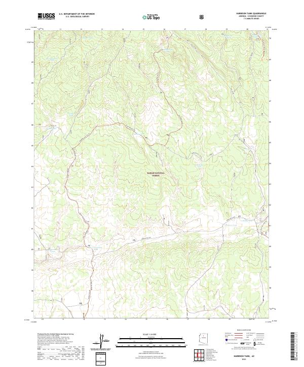 Harbison Tank, AZ — USGS 7.5-minute topo (2021)