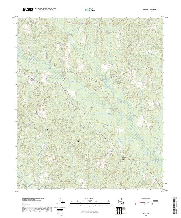 Sikes, LA — USGS 7.5-minute topo (2024)