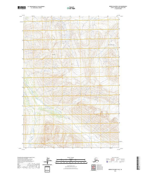 Bering Glacier D-4 NE, AK — USGS 7.5-minute topo (2024)