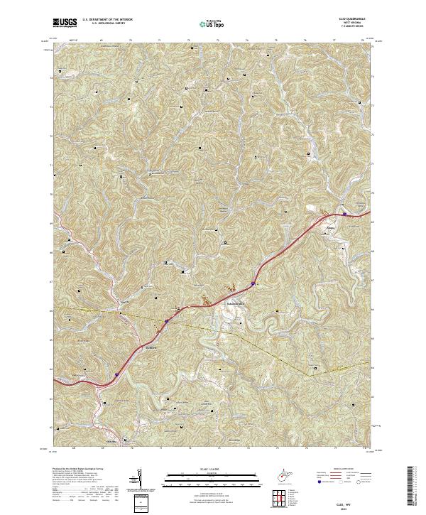 Clio, WV — USGS 7.5-minute topo (2023)