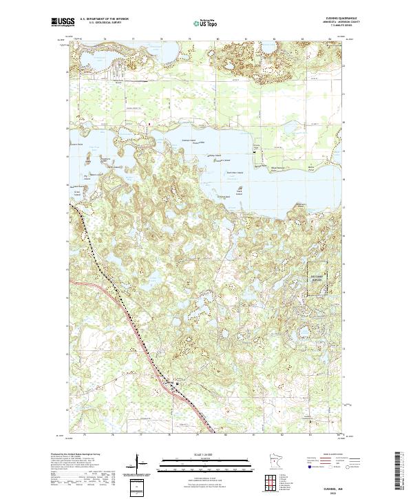 Cushing, MN — USGS 7.5-minute topo (2022)