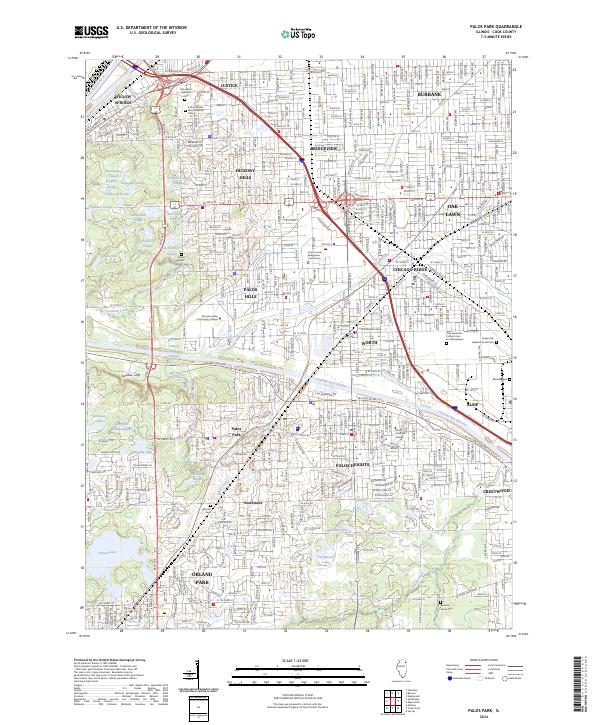 Palos Park, IL — USGS 7.5-minute topo (2024)