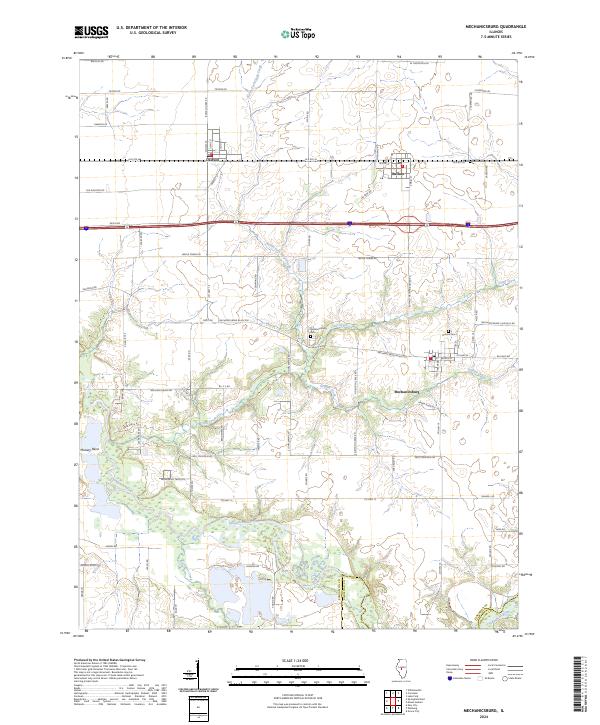 Mechanicsburg, IL — USGS 7.5-minute topo (2024)
