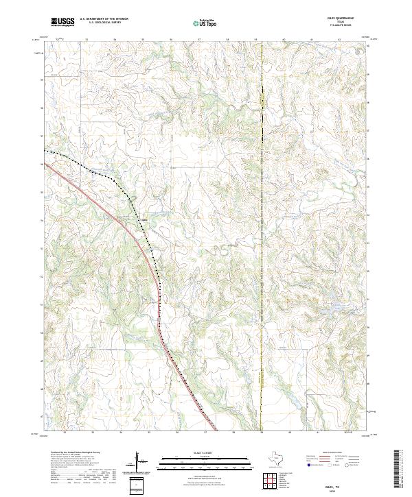 Giles, TX — USGS 7.5-minute topo (2023)