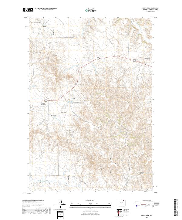 Larey Draw, WY — USGS 7.5-minute topo (2021)