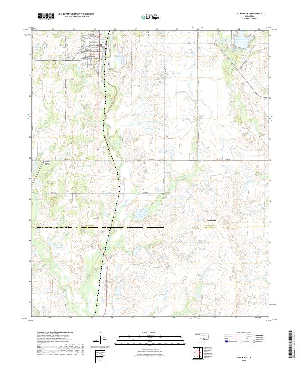 Comanche, OK — USGS 7.5-minute topo (2022)