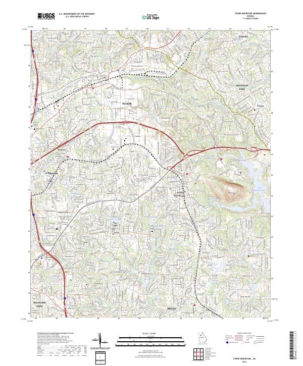 Stone Mountain, GA — USGS 7.5-minute topo (2024)