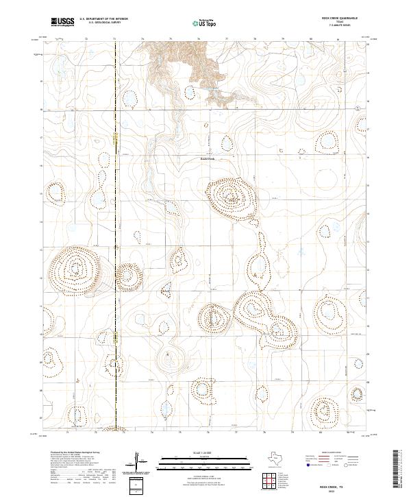 Rock Creek, TX — USGS 7.5-minute topo (2022)