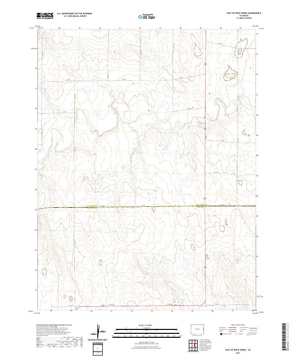 East of Rock Creek, CO — USGS 7.5-minute topo (2022)