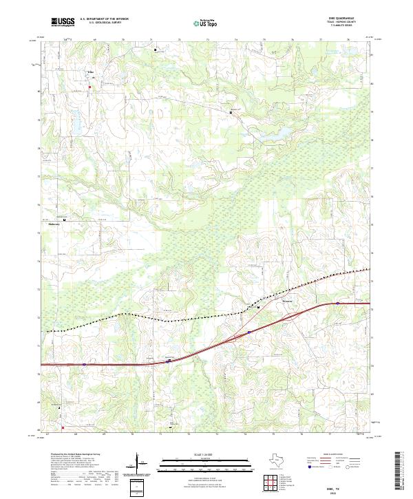 Dike, TX — USGS 7.5-minute topo (2022)